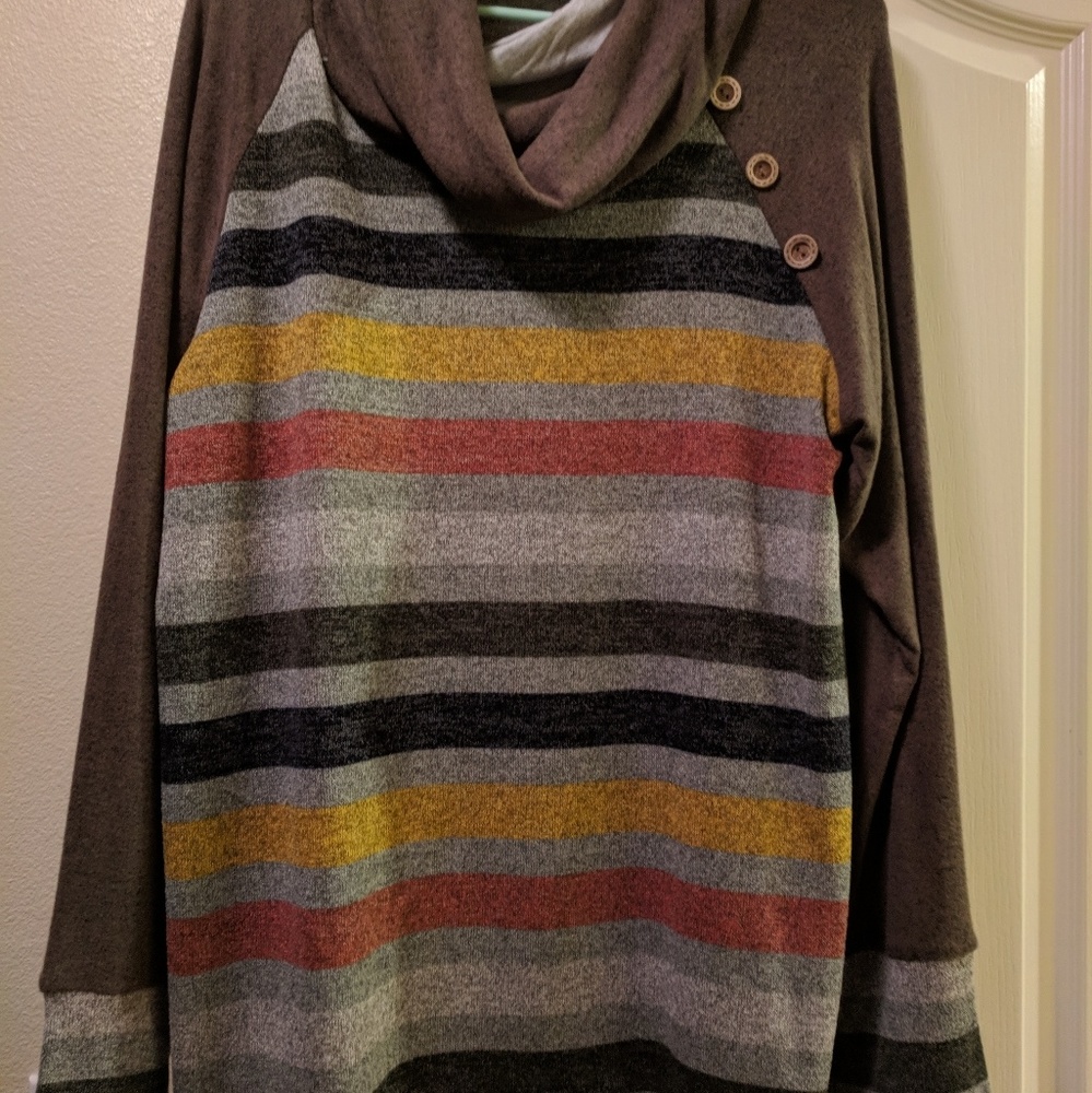 Knit elbow patch tunic